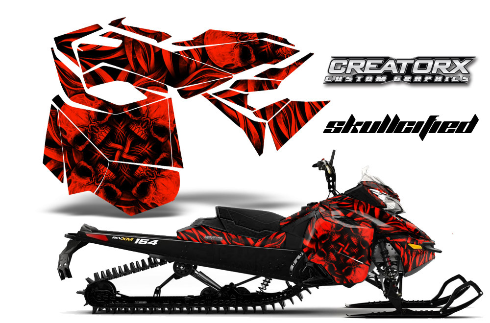Skidoo Rev XM Graphics Kit Skullcified Red
